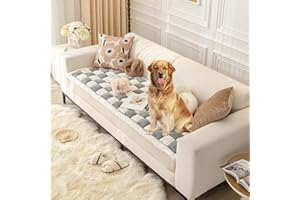 AMTARP Dog Couch Cover Protector, Dog Couch Coves for Sofa, Couch Cushion for Dogs Washable, Pet Mat Bed Couch Covers for Large Dogs (27.5 x 82.6 inch, Blue - Gray)