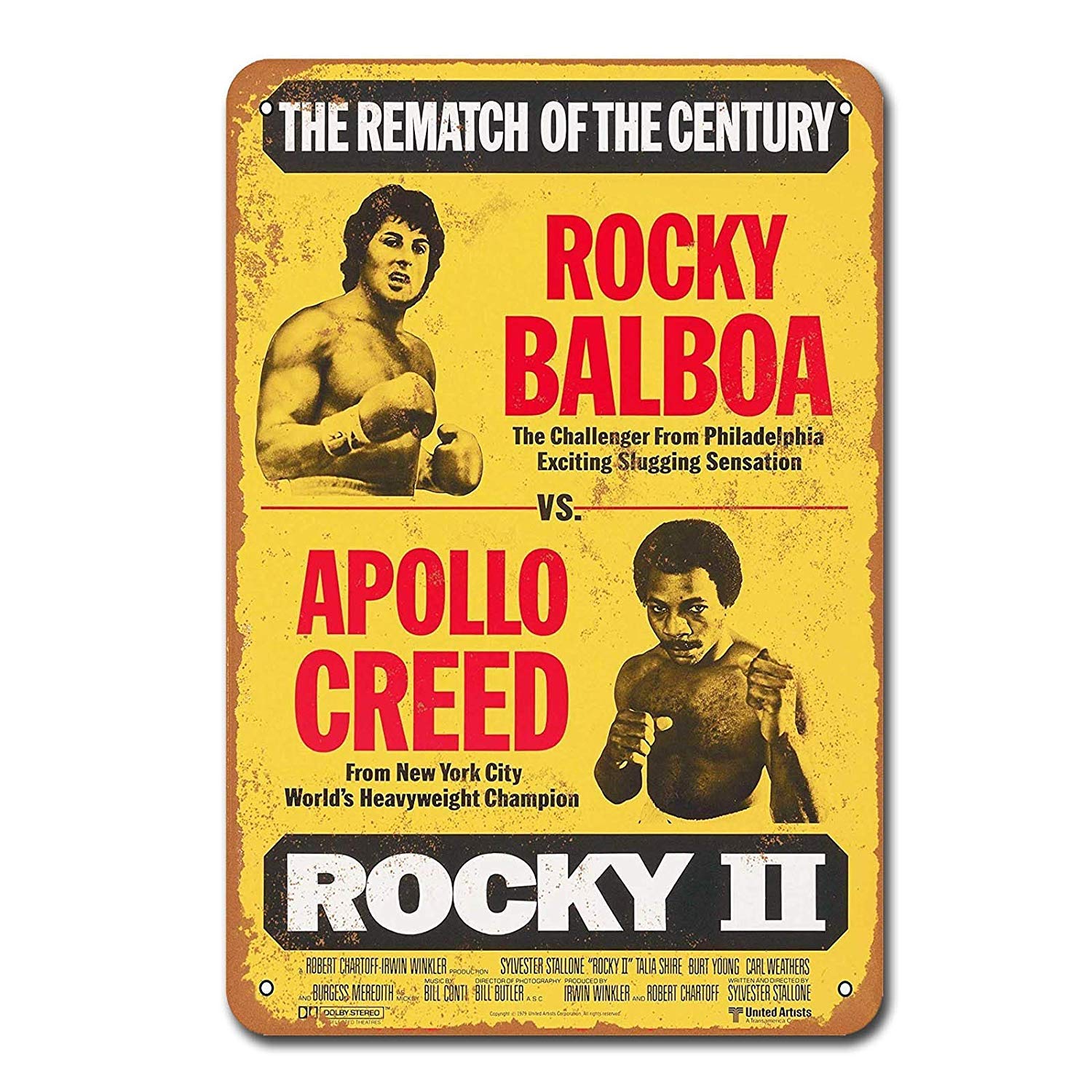 DOGT 1979 Rocky Balboa Vs. Apollo Creed Vintage Metal Wall Sign 7.8 * 11.8 inches Tin Sign Metal Decor