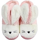 Sanfiago Women Memory Foam House Slippers Cozy Cute Bunny Animal Home Slipper Indoor Outdoor Birthday for Girls Ladies
