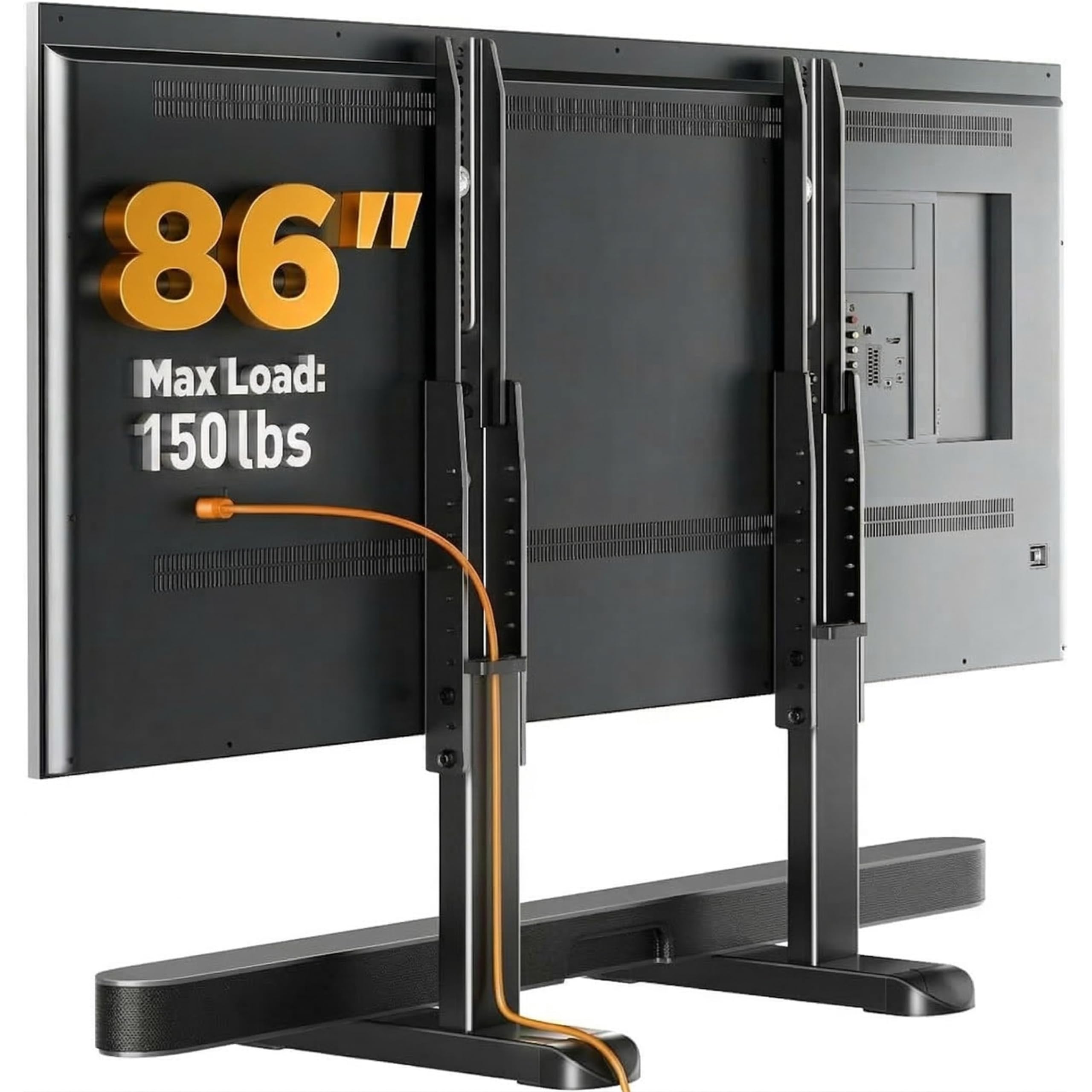 Perlegear Universal TV Stand Legs for Most 37–86 90 Inch TVs up to 150 lbs, Height Adjustable TV Legs Replacement Suitable for Soundbar, Table Top Stand Base Max VESA 800 x 500mm, PGTVS20