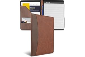 Samsill Two-Tone Padfolio, Resume Portfolio, Business Portfolio, with 8.5 x 11 Writing Pad, Brown and Dark Brown