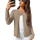OmicGot Women's Cropped Cardigan Sweaters Long Sleeve Casual Open Front Button Down Bolero Shrugs S-XL