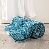 MIULEE Teal Bathroom Rugs, Soft Small Absorbent Microfiber Bath Rugs Non Slip Quick Dry Fluffy Bath Mats for Bathroom Floor Tub Showers, Machine Washable, 16x24 Inch