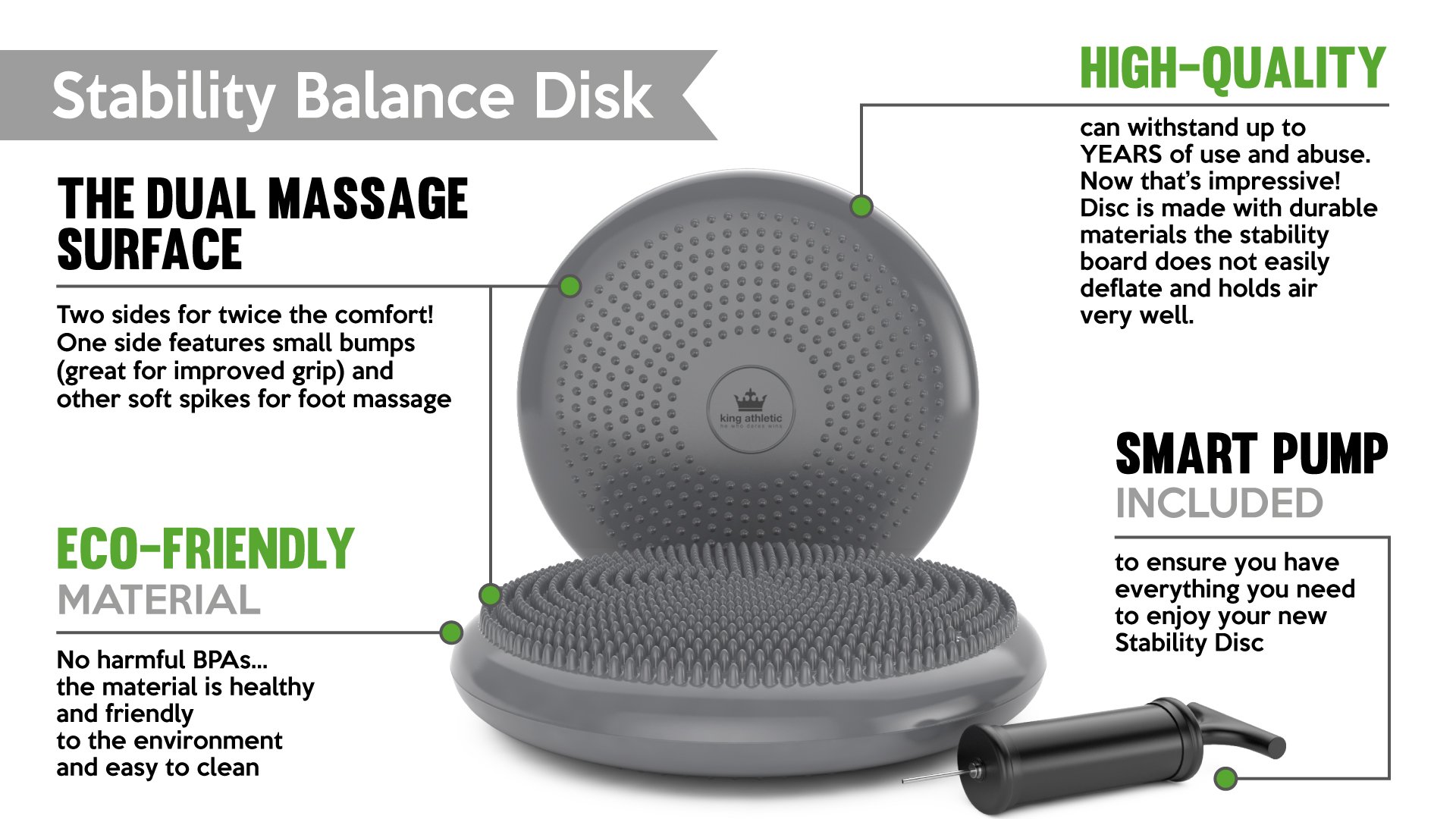 Stability Balance Disk :: Best Bumpy Chair Cushion Seating Disc :: Wobble / Wiggle Air Seat Disks for Kids in Classroom :: Top Adults Core Strength Training and Exercise