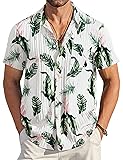 COOFANDY Men's Untucked Shirts Short Sleeve Button
