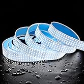 Quad Row Bright Outdoor IP67 Waterproof LED Light Strip 5M, 24V 2400 LEDs 17,650 lm/Roll High Output 6000K Daylight White CRI90+ 2835SMD 33mm Wide LED Strip Light with Adhesive (5m/16.4ft 6000K IP67)
