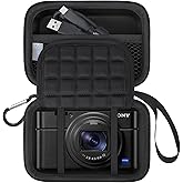Lacdo Camera Carrying Case for Sony RX100 VII/ RX100 VI/ RX100 V/ RX100 IV/ RX100 III Compact Digital Camera, Point and Shoot Vlogging Camera Bag, Mesh Pocket fits Batteries, USB Cable, Black+Black