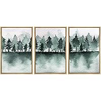 SIGNWIN 3 Piece Framed Canvas Wall Art Abstract Mountain Canvas Prints Home Artwork Decoration for Living Room,Bedroom - 16