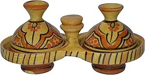 Moroccan Handmade Tagine Double Spice Holder seasoning Container