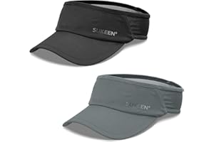 Sukeen 2 Pack Sports Sun Visor Women Men Lightweight Packable Stretchy Visor Hat for Golf, Tennis, Running, Daily Wear