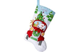 Bucilla Felt Applique 18" Stocking Making Kit, Jolly Deliveries, Perfect for DIY Arts and Crafts, 89552E