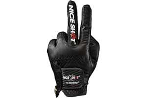Nice Shot The Bird Men's Golf Glove in Black Cabretta Leather