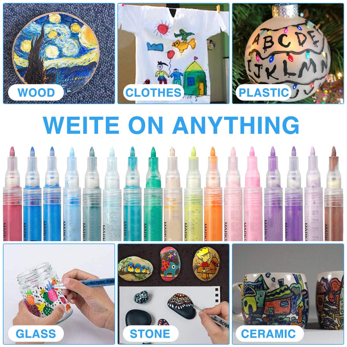 0 7mm Acrylstifte Feine Spitze Fur Steine Bemalen Holz Leinwand Fotoalbum Glas Metall Artistore 28 Farben Acrylfarben Wasserfest Marker Holz Stift Farbe Marker Filzstifte Burobedarf Schreibwaren