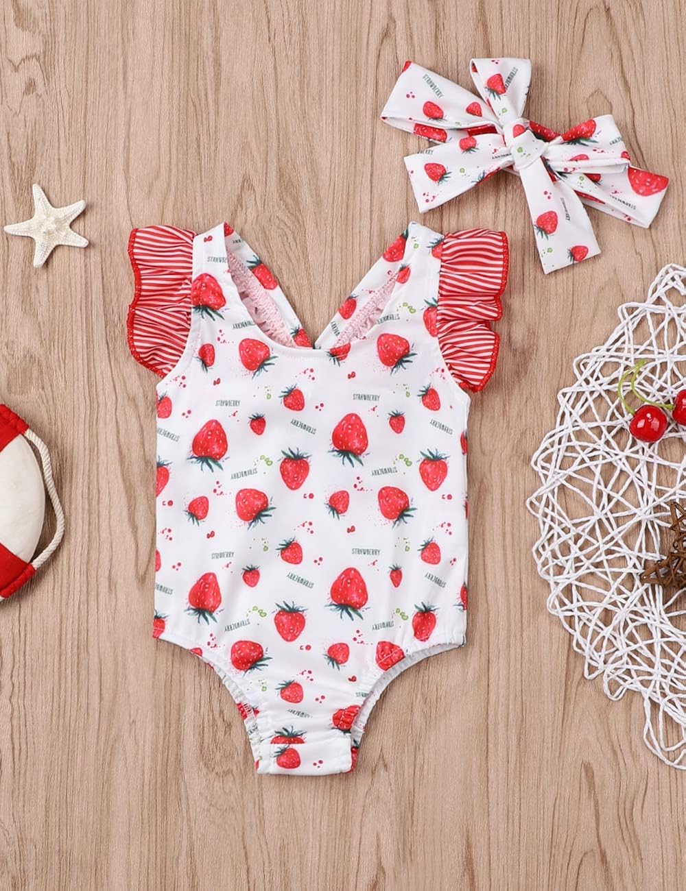strawberry swimsuit baby