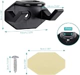 BELLE VOUS 16x Black Self-Adhesive Hat Hooks - Wall Mount Display Organiser Rack view 2