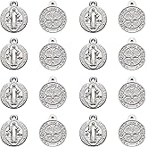 60Pcs Alloy Medalla de San Benito Charms Saint Benedict Medal Pendant for Diy Mexican Bracelet Keychain Jewelry Making