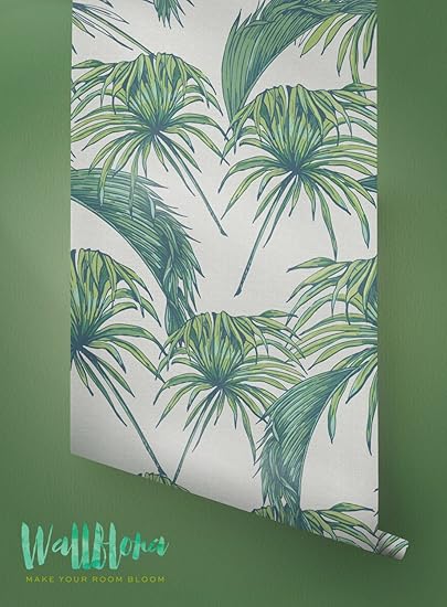 Amazon Com Tropical Pattern Wallpaper Exotic Removable Wallpaper Palm Leaves Wallpaper Wall Sticker Tropical Palm Leaves Self Adhesive Wallpaper Home Improvement