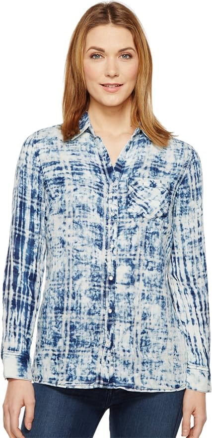 Tribal Womens Cotton Gauze Shirt with Patch Pocket at Amazon Women’s