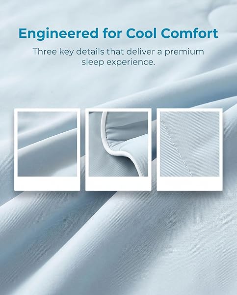 COOLING COMFORTER QUEEN SIZE, COOLING BLANKETS FOR HOT SLEEPERS AND NIGHT SWEATS, BLUE SUMMER COMFORTER FOR QUEEN SIZE BED, Q-MAX 0.45 ARC-CHILL BREATHABLE SOFT LIGHTWEIGHT SILK SMOOTH,90 X 90 INCH