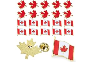 Oslynia 20 Canadian Flags Maple Leaf Pin Combination, Canadian Flags Logo, Patriotic Canadian Flag Pins Celebration, Daily De