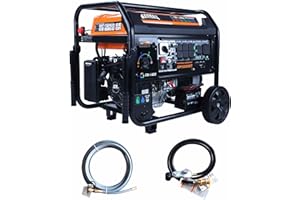 GENMAX 15000W Tri-Fuel Portable Generator - 2025 Model with 2-wire Start, CO Sensor, Digital Display & 50A Output Perfect for Home Backup, Construction Sites & Emergency Power (GM15000ET)