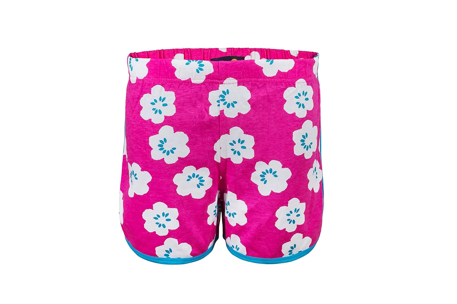 beau, women's shorts with piping made from organic cotton, big flower purple