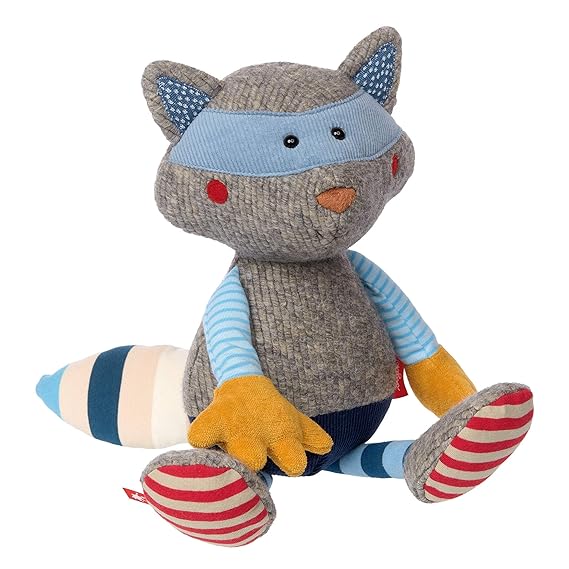 sigikid, Mädchen und Jungen, Stofftier, Waschbär, Patchwork Sweety, Mehrfarbig, 38962