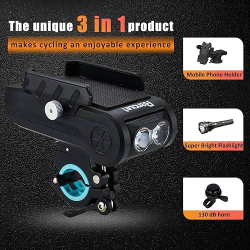 RERAUN in Multifunctional Bike Lights Headlights USB
