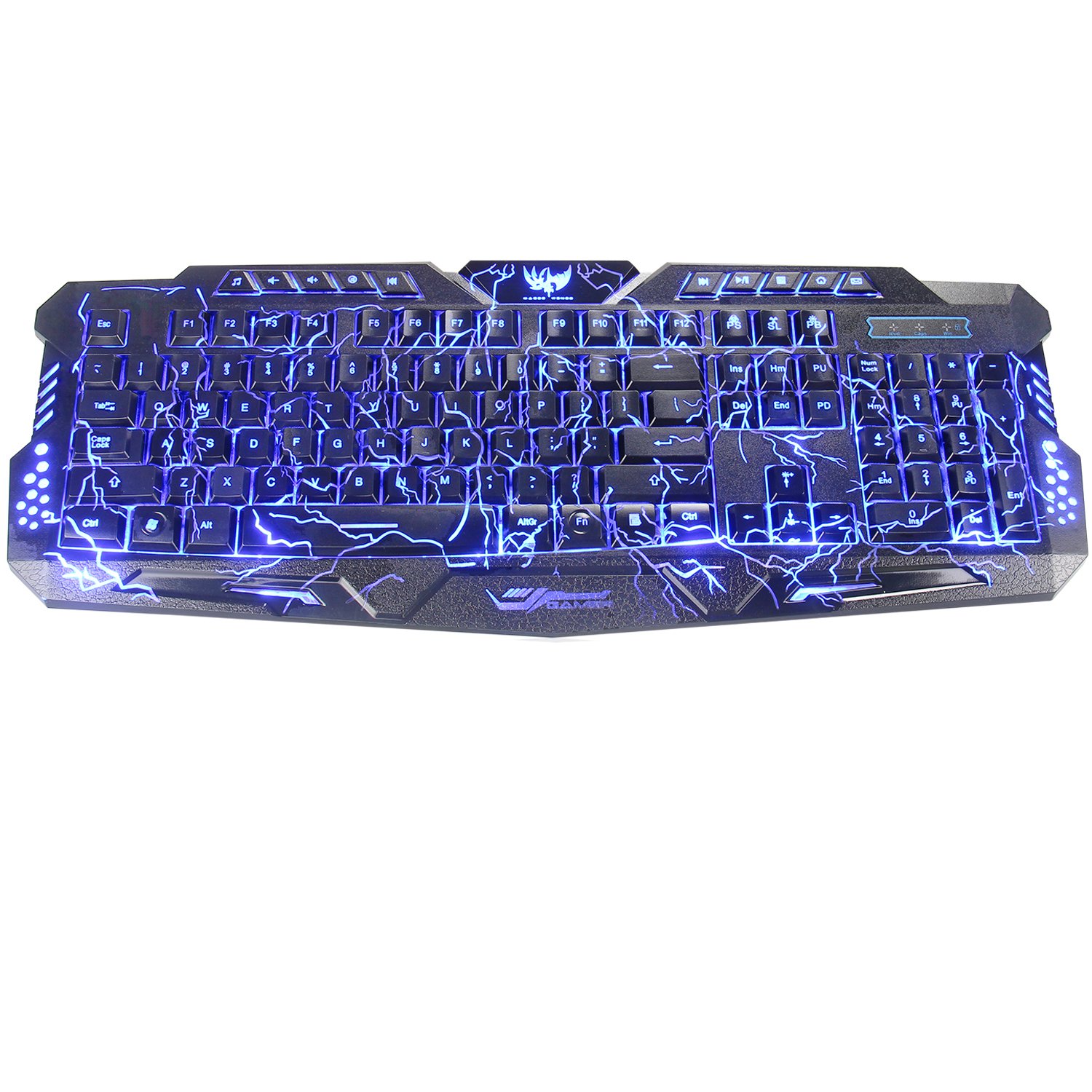 Bluefinger Gaming Keyboard Windows Mouse Pad Color Adjustable Backlit