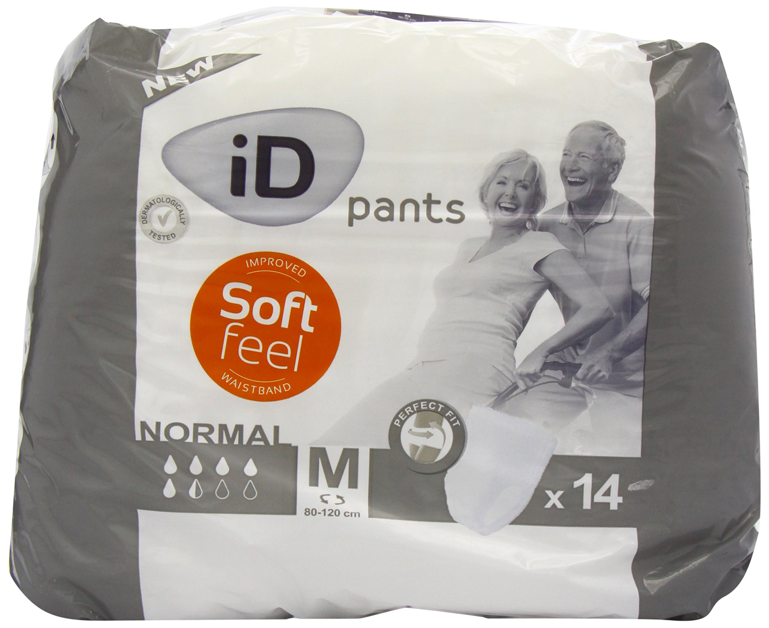 ID Senstitive Pants Normal - Medium, 80-120 cm, 1150 ml, Anti-Leakage Protection, Maximum Discretion, Fast Absorption, Odour Control, Unisex, Moderate to Heavy Incontinence - 1 Pack of 14
