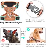 HEELE Dog Harness No Pull Reflective Front Back Leash Attachments S view 2