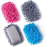 Eeoyu 4 Pieces Dry Erase Eraser, Microfiber Whiteboard Eraser | Dry Eraser Board Eraser for Chalk, Classroom Teacher Supplies, Home and Office, Blue, Grey, Pink