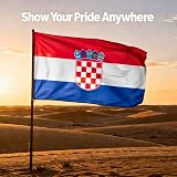 SHATCHI Croatia Flag 5ft x 3ft with Brass Eyelets Polyester National Banner view 9