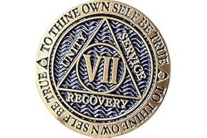 RECOVERYCHIP 7 Year AA Medallion Reflex Antique And Blue Color Bronze Chip VII