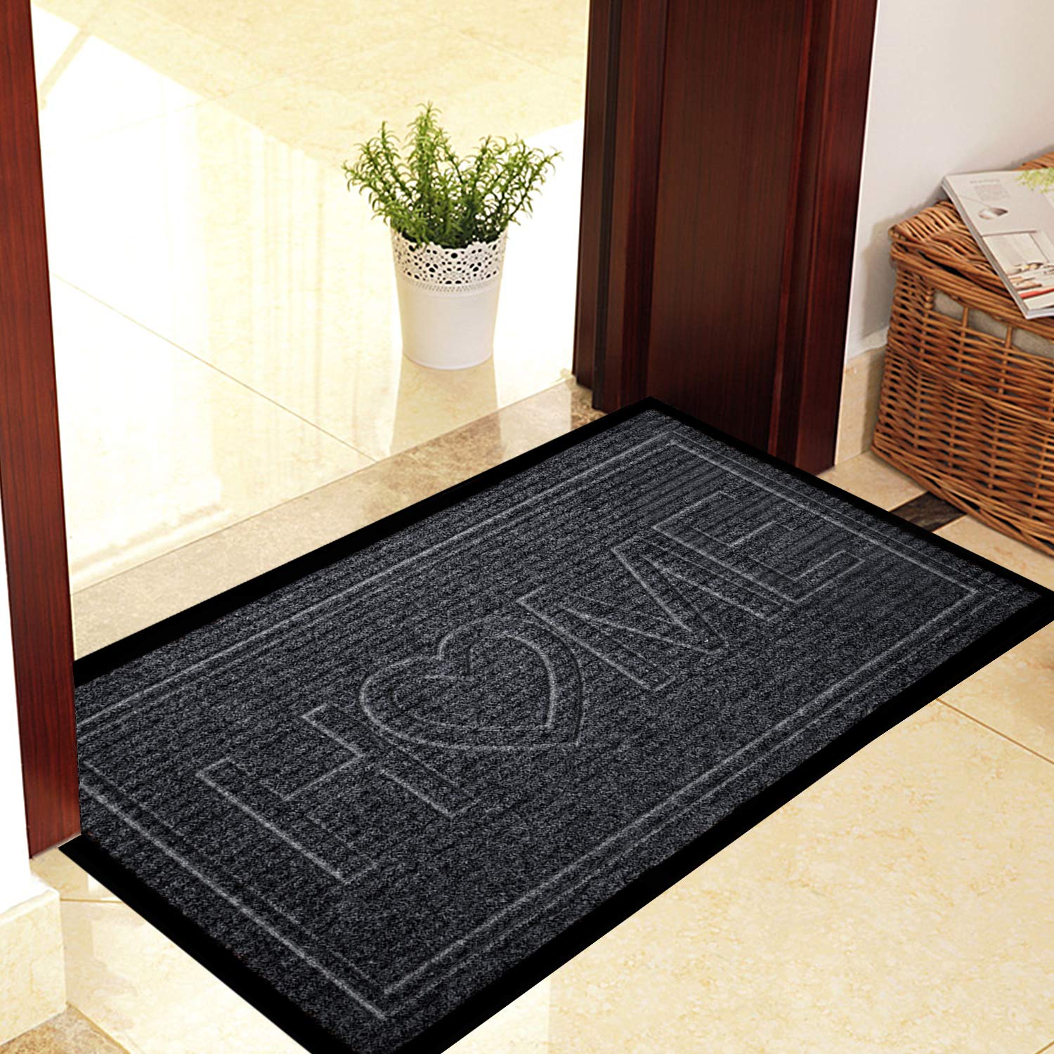 Indoor Outdoor Mat Set of 2, 29.5 x 17in Front Door Mat All