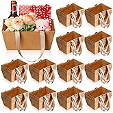 Glenmal 72 Pcs Baskets for Gifts Waterproof Empty Kraft Basket Bulk with Handles 9.8 x 6.5 x 4.3'' Gift Basket Empty to Fill for Wedding Party Christmas Valentines(Brown)