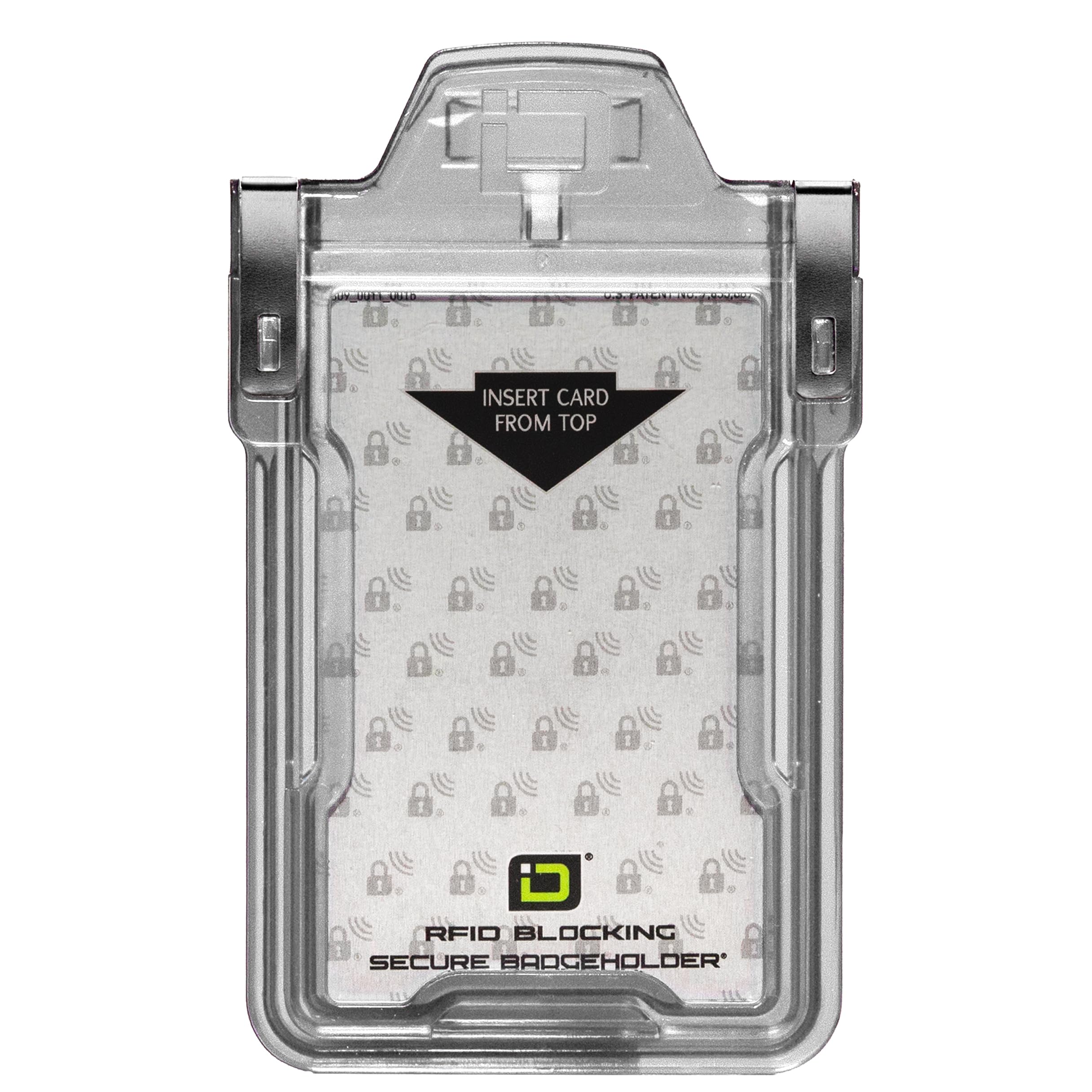 ID Stronghold RFID Blocking Badge Holder Classic by - FIPS Approved Badge Holder - 100% USA Made (Clear)