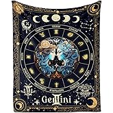 Homieblanket Gemini Zodiac Blanket for Boys Girls, Secret Astrology Themed Design Printed Throw Blankets for Kids Lap, Chair Sofa, Warm Soft Cozy Blanket, 40