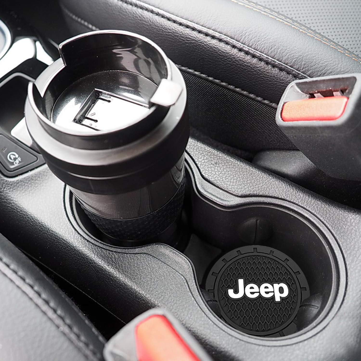 Cherokee etc Patriot CARiDoo Auto Car Cup Holder Coasters for Jeep Wrangler 2 Pack 2.75 Diameter