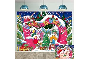 CUMIA Welcome to Whoville Backdrop 7x5FT Winter Christmas Village Photography Background for Kids First Birthday Baby Shower Happy New Year Xmas Holiday Party Decoration Supplies Photo Props