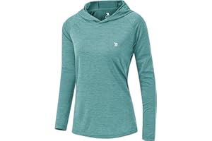 TBMPOY Womens UPF 50+ Sun Protection Hoodie Shirt Long Sleeve Fishing Hiking Outdoor UV Shirt Lightweight
