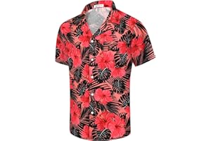 AINIKO Hawaiian Shirts for Men Summer Casual Button Down Floral Shirts Men's Short Sleeve Aloha Beach Shirt
