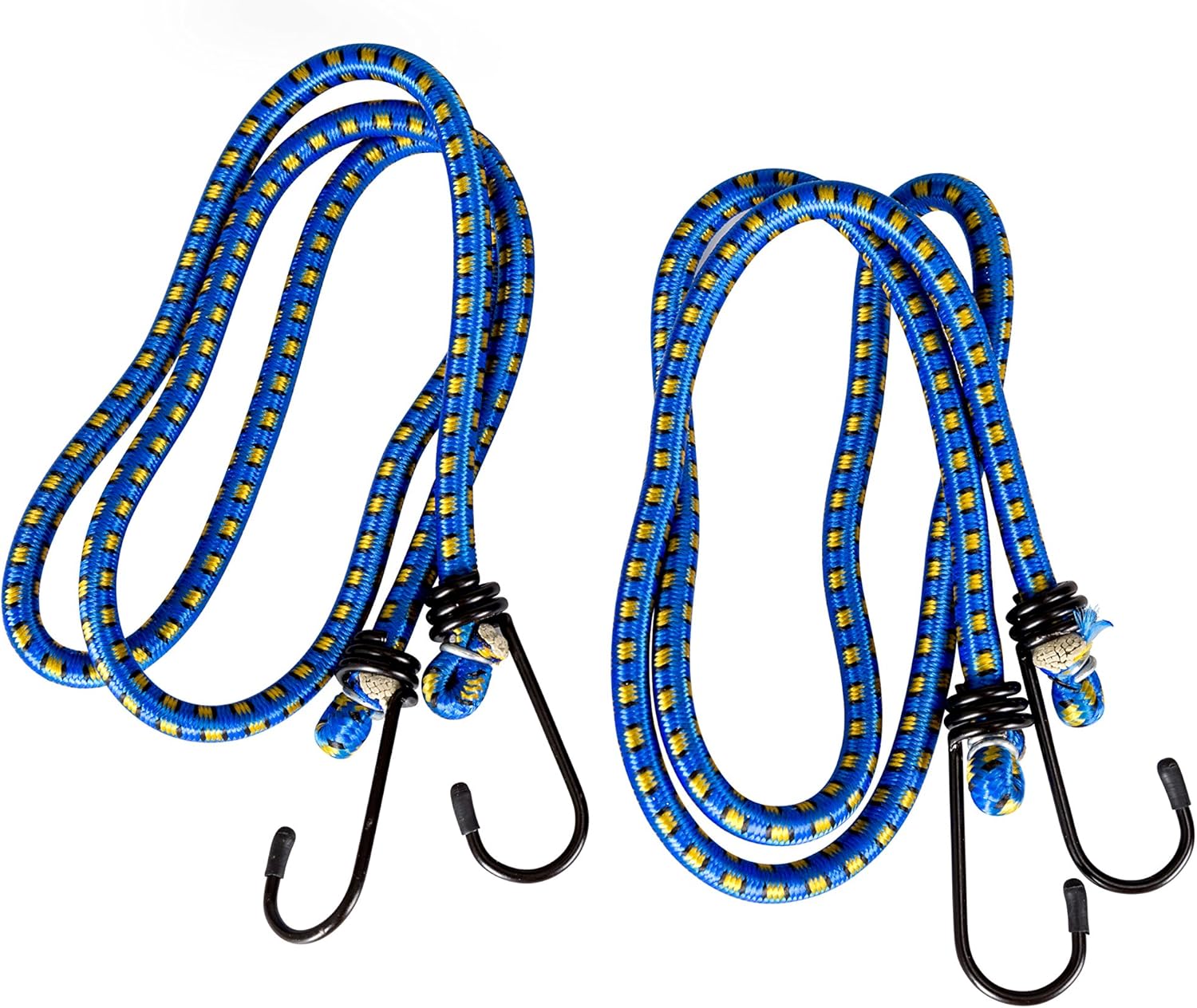 Ratchet Tie Down Straps - 4 Pk - 15 Ft- 500 Lbs Load Cap- 1500 Lb Break Strength- Cambuckle Alternative- Cargo Straps for Moving Appliances, Lawn Equipment, Motorcycle - Includes 2 Bungee Cord - - 