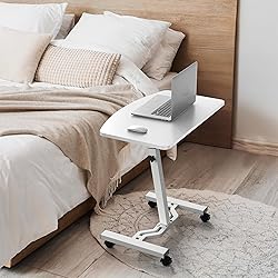 SHW Mobile Height Adjustable Laptop Rolling Cart