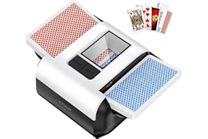 Card Shuffler 2 Deck, Rechargeable Automatic Card Shuffler with Dual Modes, Low Noise Portable Shuffler-Compatible with Poker
