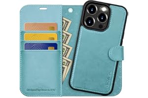OCASE for iPhone 15 Pro Detachable Wallet Case with Card Holder, [2 in 1] PU Leather Flip Folio Case with RFID Blocking Magnetic Stand Removable Shockproof Phone Cover 6.1 Inch, Mint Green