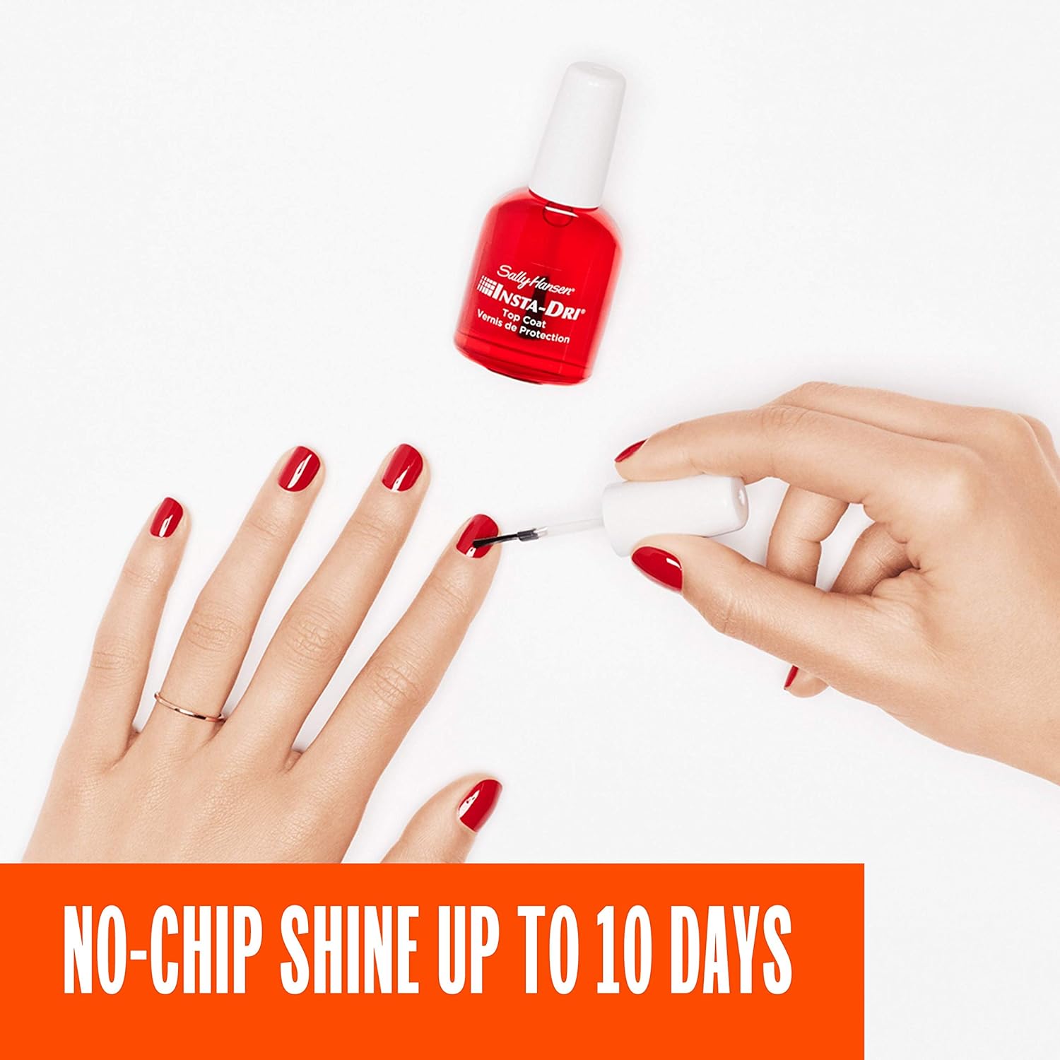 Sally Hansen Insta-Dri Anti-Chip Top Coat 45117 Clear, 0.45 Fl Oz (Pack of 1) : Top Nail Coats : Beauty