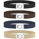 WERFORU Women Skinny Elastic Waist Belt Stretchy Thin Belt for Dress Jeans