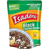Isadora Black Refried Beans 12.3 oz (Pack of 1), Delicious Refried Pinto Beans, Microwave Food Premade Meals, Plant Based Protein