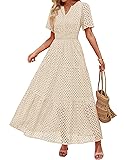 ZESICA Women's 2025 Summer Short Sleeve Maxi Dress